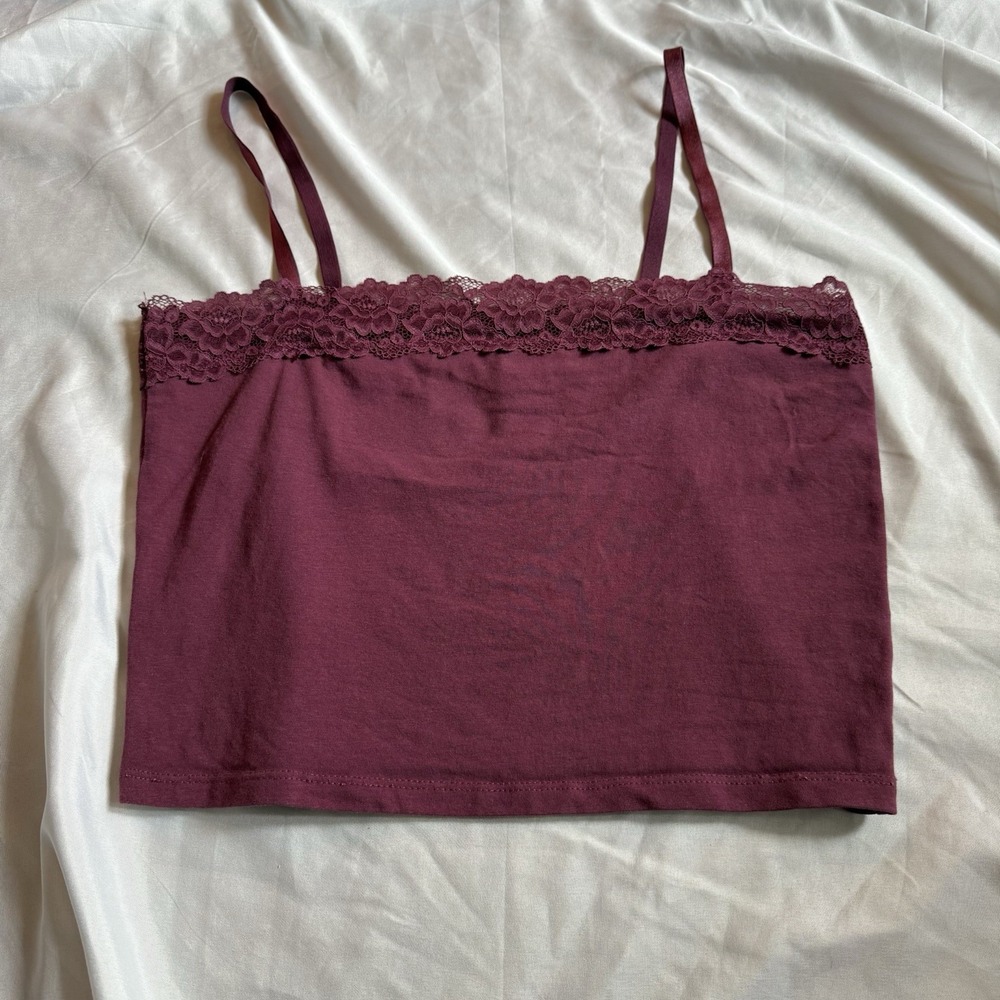 Women's Pink Lace Cami Tank Top Cotton On Size L Sleeveless